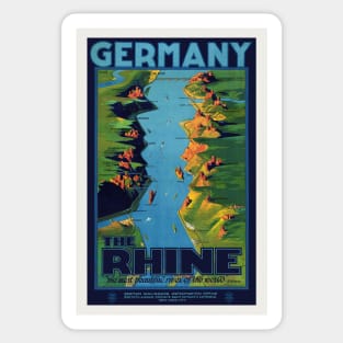 Germany The Rhine Vintage Poster 1925 Sticker